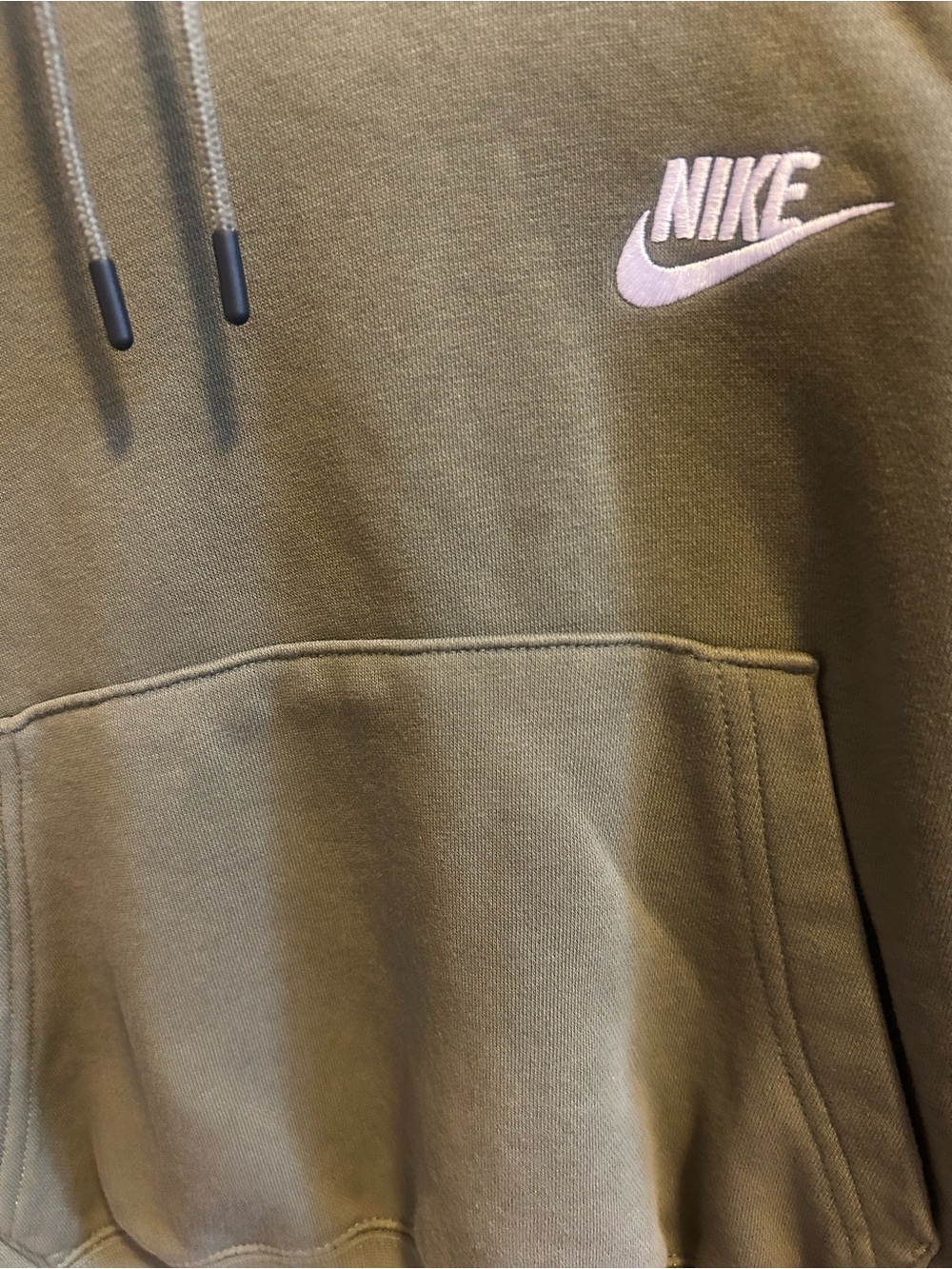 Nike Olive Green Cropped Pullover Hoodie - Picture 2 of 4